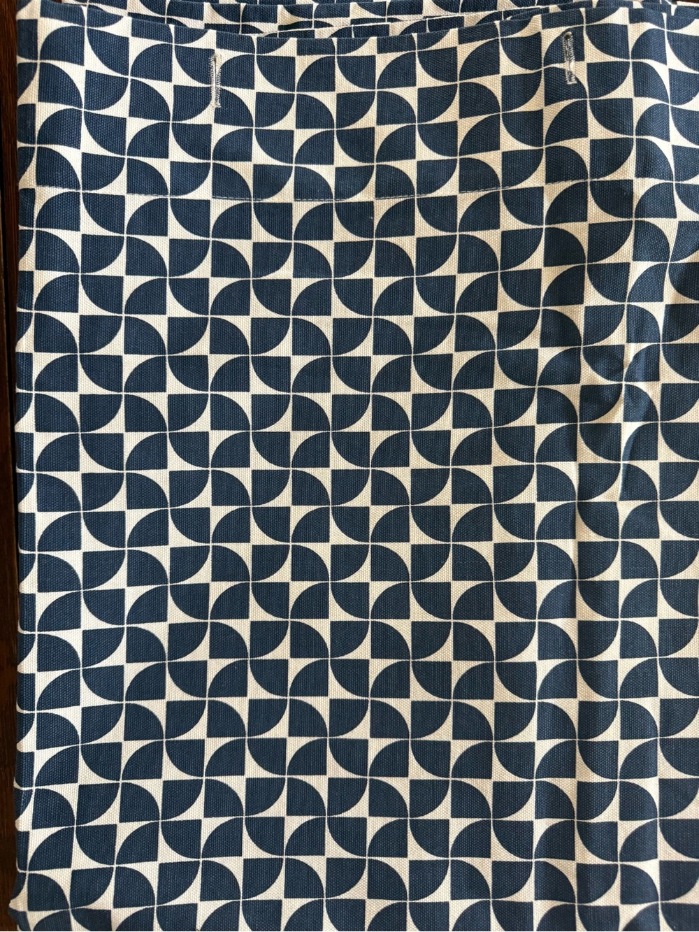 Crate&Barrel Navy and White Pinwheel Shower Curtain